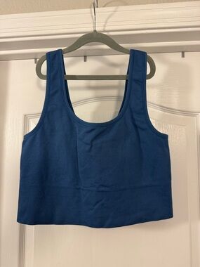 Athleta Aurora Seamless Ribbed Crop Tank - Deep Blue